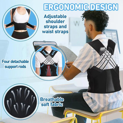 Premium Posture Corrector - Relieve Sciatica, Fix Neck Hump, and Restore Your Natural Curve