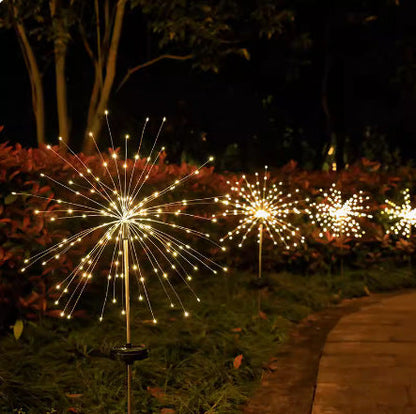 Kaliiqo™ IP65 8-Models Lights Solar Outdoor Garden Lights - Waterproof Stake Fairy Lights, Firework & Dandelion Designs for Holiday Lawn Decor