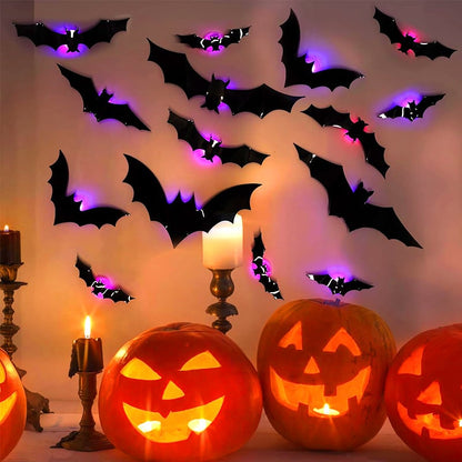 🦇Halloween 3D LED Glowing Bat Wall Decals - Spooky Light-Up Decor