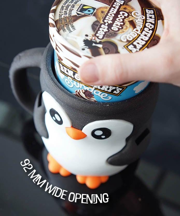 🐧Cute Penguin Ice Cream Pint Cozy with Spoon Holder - 3D Printed Insulated Holder
