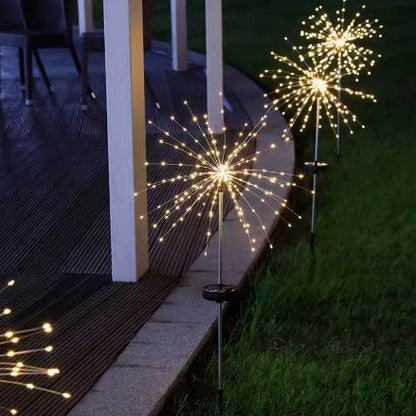 Kaliiqo™ IP65 8-Models Lights Solar Outdoor Garden Lights - Waterproof Stake Fairy Lights, Firework & Dandelion Designs for Holiday Lawn Decor