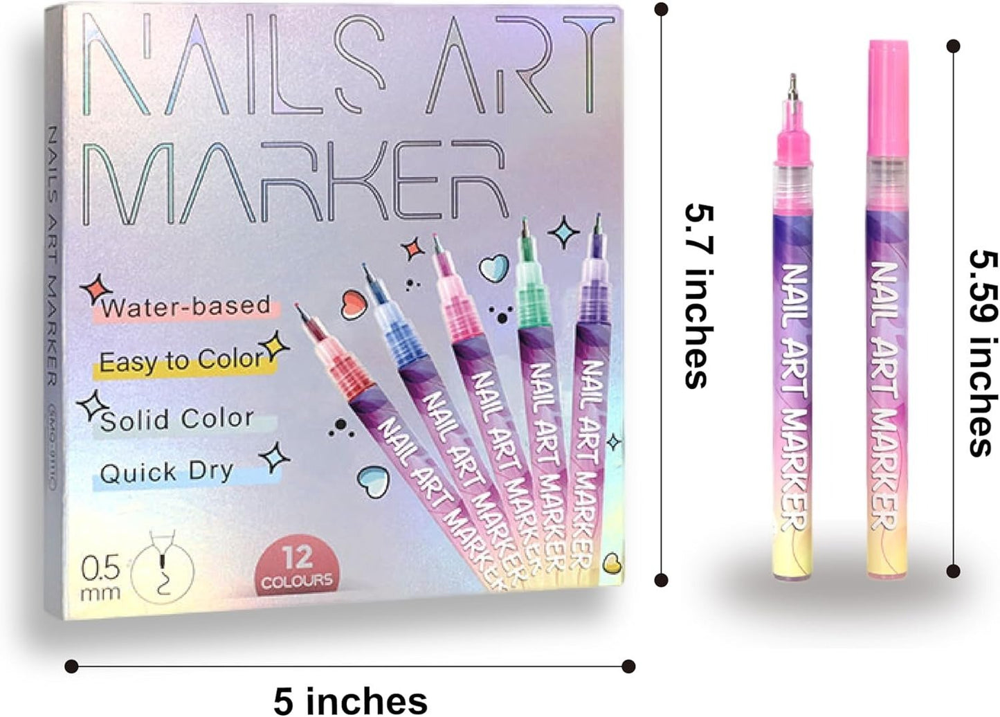 🎨 12 Colors Nail Art Pens Set – Create Stunning DIY Designs with Precision & Vibrant Colors 💅