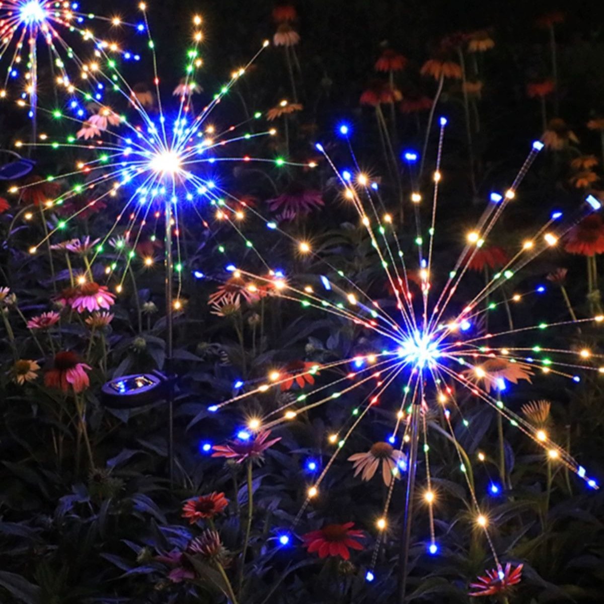 Kaliiqo™ IP65 8-Models Lights Solar Outdoor Garden Lights - Waterproof Stake Fairy Lights, Firework & Dandelion Designs for Holiday Lawn Decor