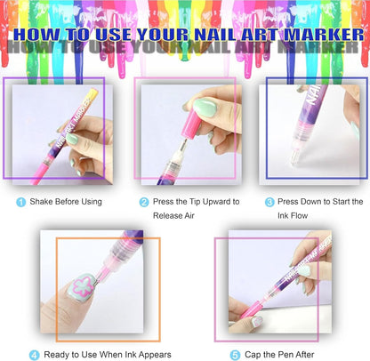 🎨 12 Colors Nail Art Pens Set – Create Stunning DIY Designs with Precision & Vibrant Colors 💅