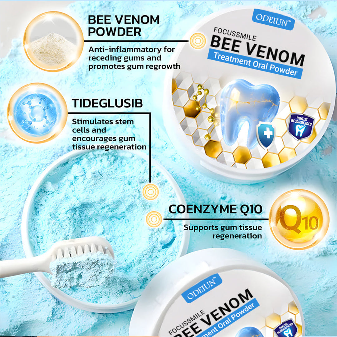 🔥🔥Odeiun™ Bee Venom Gum Repair Powder 🐝 (ADA Approved) 🎁 Flash Sale – Restore Teeth & Gums Now!