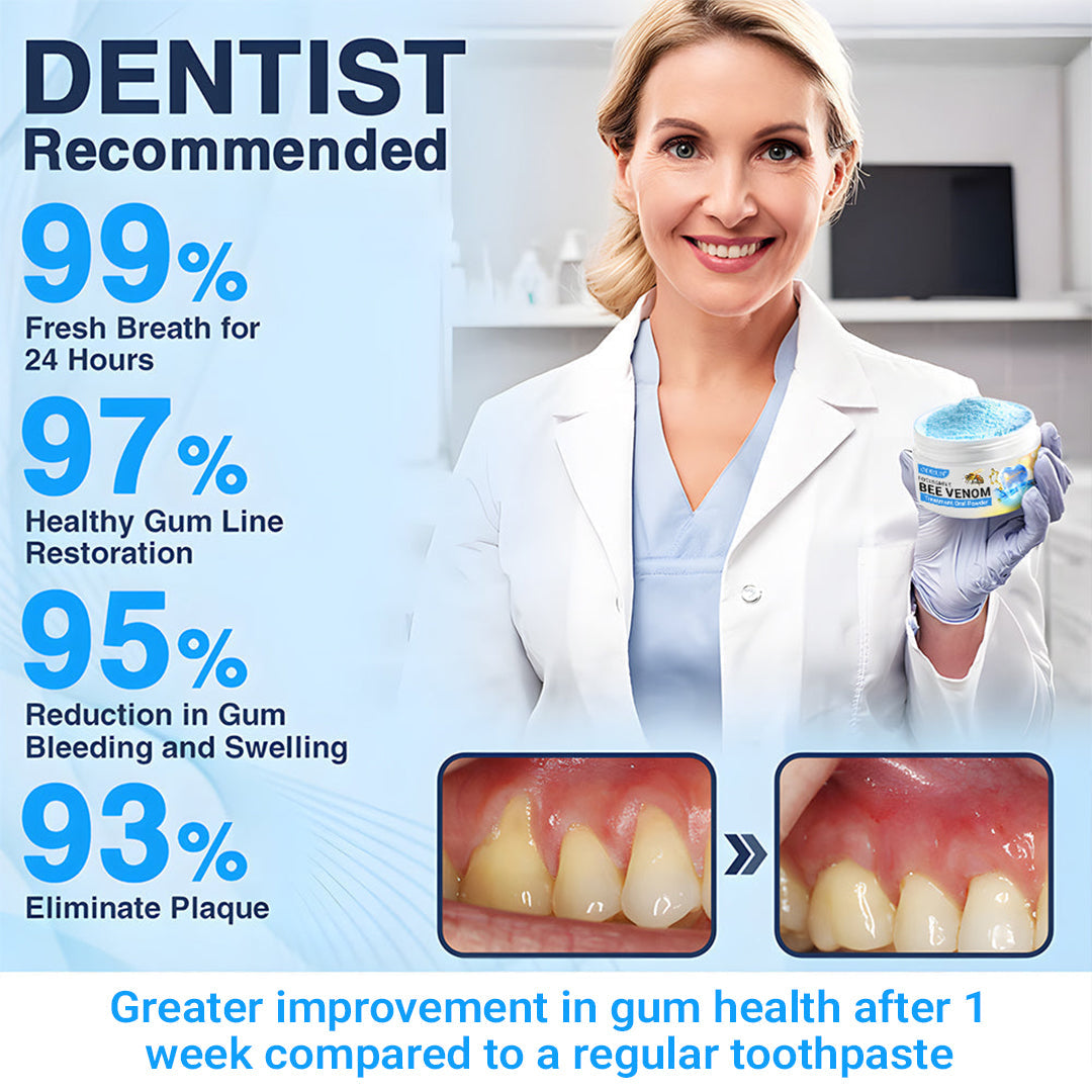 🔥🔥Odeiun™ Bee Venom Gum Repair Powder 🐝 (ADA Approved) 🎁 Flash Sale – Restore Teeth & Gums Now!