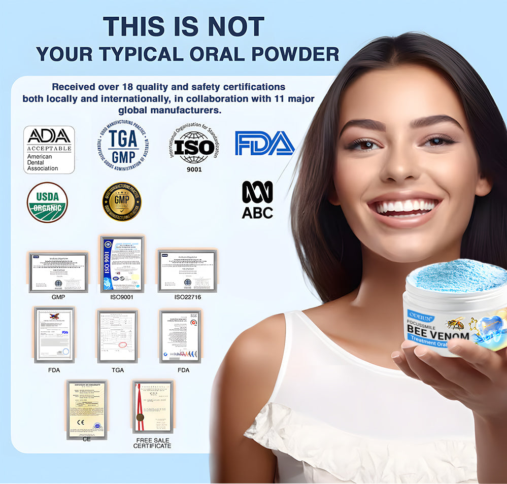 🔥🔥Odeiun™ Bee Venom Gum Repair Powder 🐝 (ADA Approved) 🎁 Flash Sale – Restore Teeth & Gums Now!