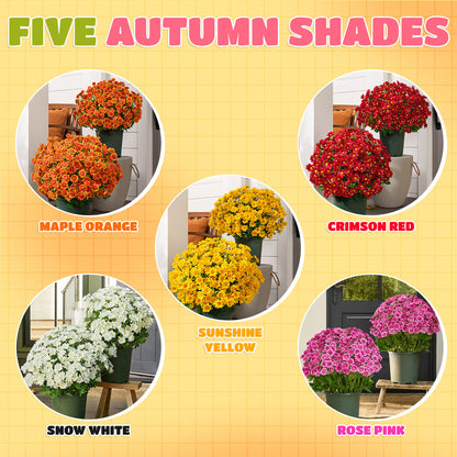 🏆 Flash Sale ⚡ Artificial Outdoor Sunset Mums Flowers 🌻- UV resistant, Waterproof, Windproof 💧