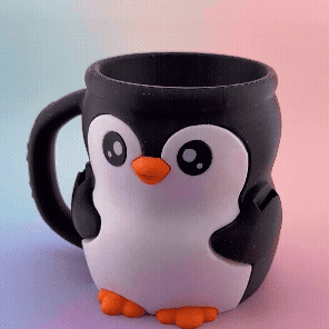 🐧Cute Penguin Ice Cream Pint Cozy with Spoon Holder - 3D Printed Insulated Holder