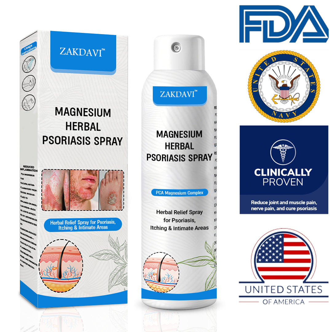 ✅Official Store:  Zakdavi™ Magnesium Herbal Psoriasis Spray – FDA Certified Relief for Psoriasis, Eczema & Skin Tags