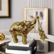 Qianqiu Mother and Child Elephant Figurine for Living Room Home Decoration