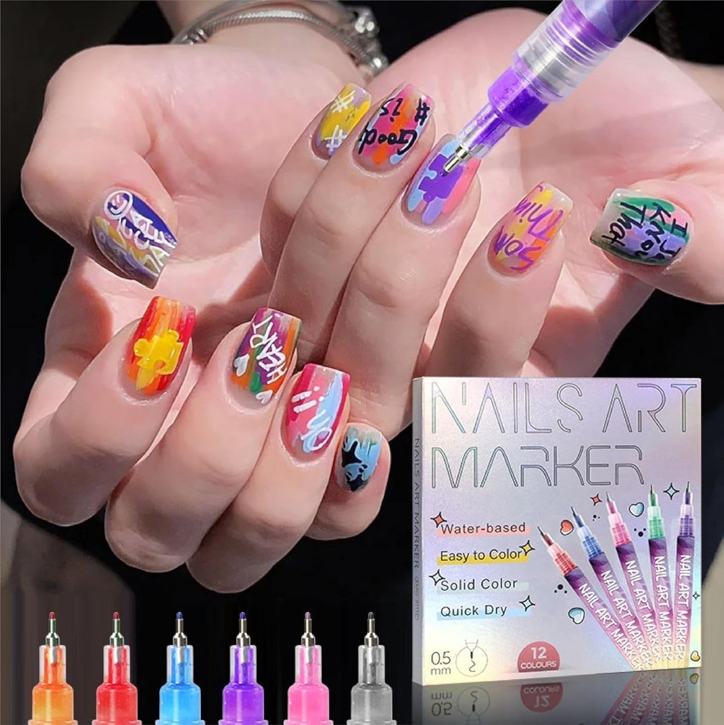 🎨 12 Colors Nail Art Pens Set – Create Stunning DIY Designs with Precision & Vibrant Colors 💅