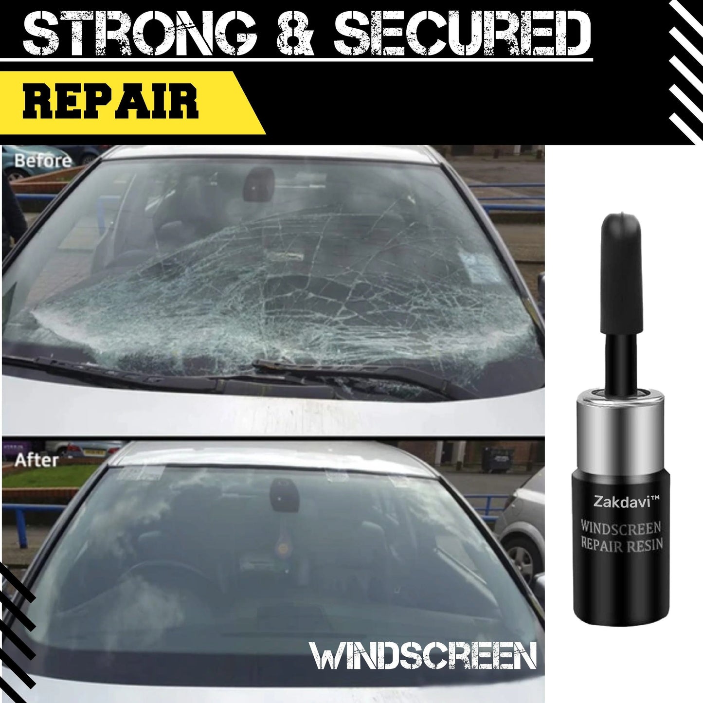 🚗💎 Zakdavi™ Automotive Glass Nano Repair Kit – Total Solution for Crack & Scratch Restoration ✨🔧